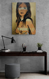 DAVID BROMLEY Nude "Mallory" Polymer and Gold Leaf on Canvas 101cm x 76cm3