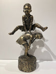 DAVID BROMLEY "Leapfrog (Boy)" Hand Signed, Cast Bronze Sculpture on Base