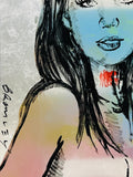 DAVID BROMLEY Nude "Mallory" Polymer & Silver Leaf on Canvas 120cm x 90cm2