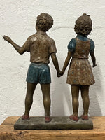 DAVID BROMLEY "Holding Hands" Hand Signed, Bronze Sculpture