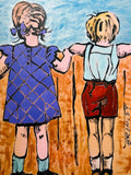 DAVID BROMLEY Children Series "Over The Fence" Polymer on Canvas 150cm x 120cm1
