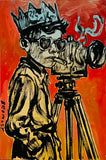 DAVID BROMLEY "The Director" Original Polymer Painting on Canvas 75cm x 50cm0