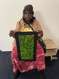 PATRICIA KAMARA "Bush Medicine Leaves" Signed Acrylic on Canvas 43cm x 20cm1