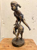DAVID BROMLEY "Leapfrog (Girl)" Hand Signed, Cast Bronze Sculpture on Base2