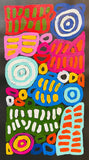 DORA MBITJANA "Awelye & Bush Melon" Signed Acrylic on Canvas 44cm x 23cm0