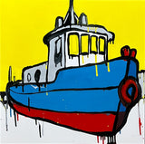 JASPER KNIGHT "Steel Hull Study" Enamel on Perspex Painting 60cm x 60cm0