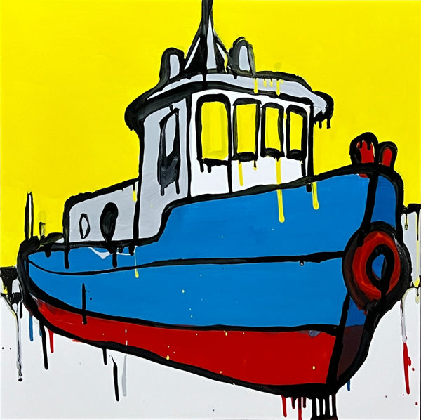 JASPER KNIGHT "Steel Hull Study" Enamel on Perspex Painting 60cm x 60cm0