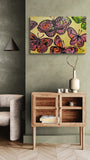 DAVID BROMLEY "Butterflies" Polymer & Gold Leaf Painting on Canvas 60cm x 90cm3