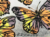 DAVID BROMLEY "Butterflies" Polymer & Silver Leaf Painting on Canvas 60cm x 90cm1