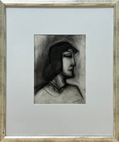 ROBERT DICKERSON "Rose" Original Charcoal, Signed, 32cm x 24cm, Framed