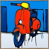 JASPER KNIGHT "Orange Piaggio" Enamel on Perspex Painting 60cm x 60cm