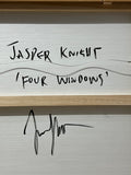 JASPER KNIGHT "Four Windows" Enamel on Perspex Painting 60cm x 60cm