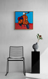 JASPER KNIGHT "Orange Piaggio 150" Enamel on Aluminium Painting 60cm x 60cm