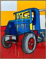 JASPER KNIGHT "Blue & Yellow Mack Truck" Enamel Painting on Aluminium Panels 122cm x 94cm