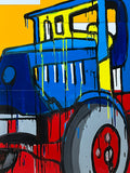 JASPER KNIGHT "Blue & Yellow Mack Truck" Enamel Painting on Aluminium Panels 122cm x 94cm