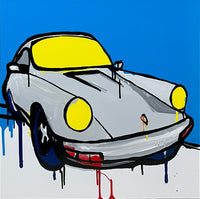 JASPER KNIGHT "Porsche 911 Study" Enamel on Aluminium Painting 60cm x 60cm