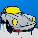 JASPER KNIGHT "Porsche 911 Study" Enamel on Aluminium Painting 60cm x 60cm