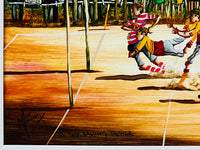 MAX MANNIX "A Try Saving Tackle" Original Oil On Board Painting 35cm x 44.5cm