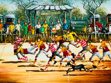 MAX MANNIX "A Try Saving Tackle" Original Oil On Board Painting 35cm x 44.5cm