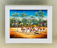 MAX MANNIX "A Try Saving Tackle" Original Oil On Board Painting 35cm x 44.5cm