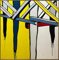 JASPER KNIGHT "Santa Monica Study II" Enamel & Mixed Media on Board Painting 120cm x 120cm