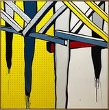JASPER KNIGHT "Santa Monica Study II" Enamel & Mixed Media on Board Painting 120cm x 120cm