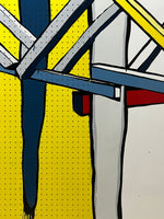 JASPER KNIGHT "Santa Monica Study II" Enamel & Mixed Media on Board Painting 120cm x 120cm