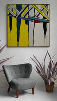 JASPER KNIGHT "Santa Monica Study II" Enamel & Mixed Media on Board Painting 120cm x 120cm