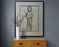 ROBERT DICKERSON "Female Study" Original Charcoal, Signed, 75cm x 53cm, Framed