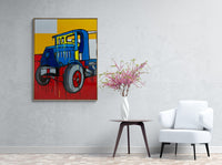 JASPER KNIGHT "Blue & Yellow Mack Truck" Enamel Painting on Aluminium Panels 122cm x 94cm