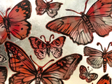 DAVID BROMLEY "Butterflies" Polymer and Silver Leaf on Canvas 120cm x 150cm