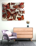 DAVID BROMLEY "Butterflies" Polymer and Silver Leaf on Canvas 120cm x 150cm