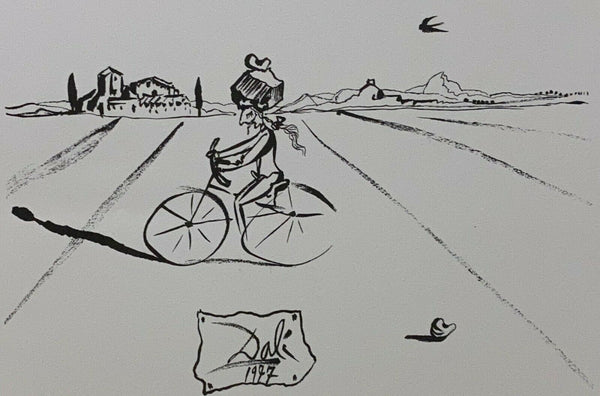 SALVADOR DALI "Bicycle Man" Limited Edition Colour Lithograph
