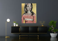 DAVID BROMLEY Nude "Katja" Original Polymer & Gold Leaf on Canvas 120cm x 90cm