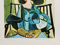 PABLO PICASSO "Woman With Hat Seated In Armchair" Limited Edition Colour Giclee