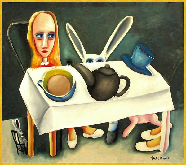 CHARLES BLACKMAN "Feet Beneath The Table" Hand Signed, Limited Edition on Canvas 103cm x 119cm FRAMED