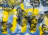 DAVID BROMLEY "Butterflies" Original Polymer Painting on Canvas 100cm x 150cm