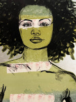 DAVID BROMLEY "Lauren" Original Polymer & Silver Leaf on Canvas 150cm x 120cm