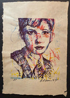 DAVID BROMLEY Children "Boy" Signed Screenprint on French Paper 47cm x 40cm