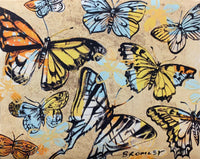DAVID BROMLEY "Golden Butterflies" Signed Limited Edition Print 72cm x 90cm