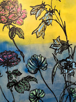 DAVID BROMLEY "Flowers" Original, Polymer Painting on Canvas 160cm x 130cm