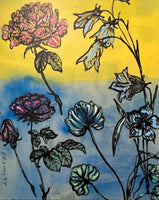 DAVID BROMLEY "Flowers" Original, Polymer Painting on Canvas 160cm x 130cm