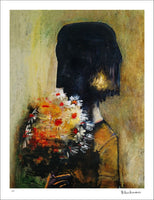CHARLES BLACKMAN "Girl With Yellow Bouquet" Signed Limited Edition Print 89 x 67
