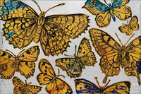 DAVID BROMLEY "Butterflies" Polymer & Silver Leaf Painting on Canvas 100 x 150cm