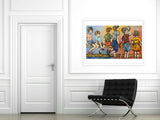 DAVID BROMLEY "All My Friends Here I" Signed Limited Edition Print 60cm x 100cm