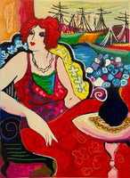 PATRICIA GOVEZENSKY "Cafe Marina" Limited Edition Colour Screen Print