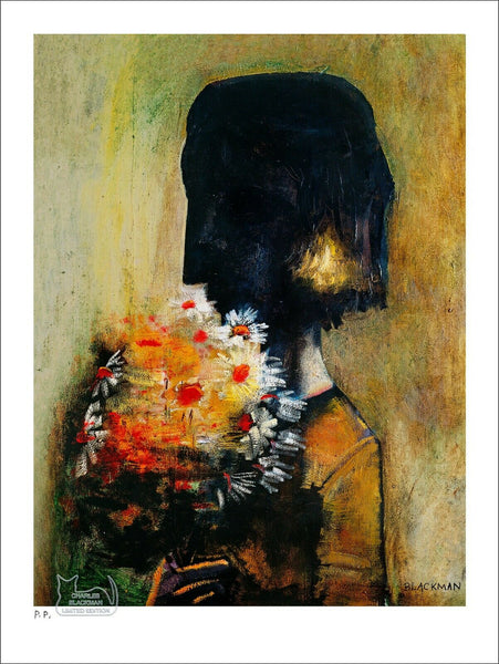 CHARLES BLACKMAN "Girl With Yellow Bouquet" Printers Proof Print PP 38cm x 28cm