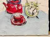 SALLY WEST "Tea Time 1" Original Oil on Canvas Painting 60cm x 60cm