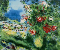 MARC CHAGALL "Paysage" Limited Edition Colour Lithograph