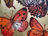 DAVID BROMLEY "Butterflies" Polymer & Gold Leaf on Canvas 120cm x 150cm